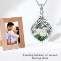 wholesale Sterling Silver Natural Gemstone Teardrop Pendant Necklace-0-33