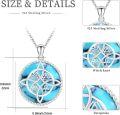wholesale 925 Sterling Silver Round Celtic Knot Pendant with Blue Stone and Charms Necklace-0-5