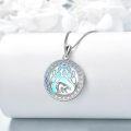 wholesale 925 Sterling Silver Polar Bear Moonstone Celtic Knot Pendant Necklace for Women-0-2