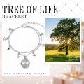 wholesale 925 Sterling Silver Heart-Shaped Tree of Life with Stars Charm Bracelet for Women-0-9