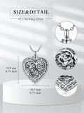 wholesale 925 Sterling Silver Heart Photo Locket Necklace Wholesale With Rose Design-0-10