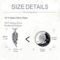 wholesale 925 Sterling Silver Angel Wing Cremation Keepsake Pendant Necklace for Ashes Memorial s-0-5