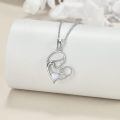 wholesale 925 Sterling Silver Elephant & Red Crystal Heart Infinity Pendant Necklace  for Women-0-3