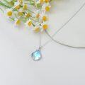 wholesale Sterling Silver Natural Gemstone Filigree Teardrop Pendant Necklace for Mom-0-22