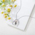 wholesale 925 Sterling Silver Heart Shaped Wizard Pendant Necklace with Cubic Zirconia Stones and I Did It Engraving - Graduation Gift for Her-0-3