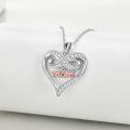 wholesale 925 Sterling Silver Rose Gold Plated Mom Infinity Heart Pendant Necklace With Cubic Zirconia-0-1