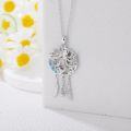 wholesale 925 Sterling Silver Sea Life Dreamcatcher Necklace - Blue Enamel & Crystal Accents-0-7