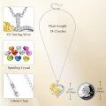 wholesale 925 Sterling Silver Sunflower & Heart Pendant Necklaces for Women - You Are My Sunshine Gifts-0-5