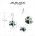 wholesale 925 Sterling Silver Black Enamel Dog Paw Print Leverback Drop Dangle Earrings for Women and Girls-0-9