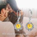 wholesale Sterling Silver Gemstone Leverback Dangle Drop Filigree Earrings for Women-0-28