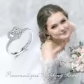 TOUPOP Sterling Silver Moissanite Heart Engagement Rings For Women-0-3