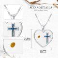 wholesale 925 Sterling Silver Heart-Shaped Cross with Shell Inlay and Abalone Pendant Necklace for Women & Men-0-4