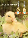 wholesale 925 Sterling Silver Duck Dangle Earrings for Women Cute Animal s-0-5
