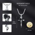 wholesale 925 Sterling Silver Gothic Rose Cross Necklace with Black Plating and -0-1