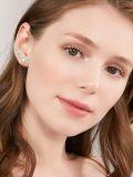wholesale 925 Sterling Silver Opal & CZ Star Ear Climber Earrings for Women Girls -0-2