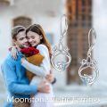 wholesale 925 Sterling Silver Celtic Knot Hug Heart Blue Crystal Drop Earrings-0-5