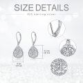 wholesale 925 Sterling Silver Floral Teardrop Leverback Drop Earrings-0-3