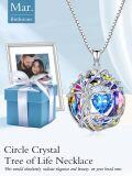 wholesale TOUPOP Tree Of Life Birthstone Necklace 925 Sterling Silver Pendant Austrian Crystal Jewelry Anniversary Birthday Christmas Gifts For Women Mom Her Wife -0-1