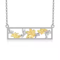 wholesale 925 Sterling Silver Ladybug Hummingbird Pendant Necklaces Wholesale for Women-Hummingbird