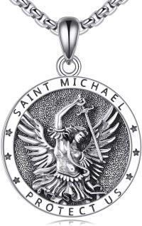 wholesale 925 Sterling Silver Saint Michael Archangel Protect Us Pendant Necklace for Men & Women-Archangel Michael