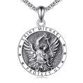 wholesale 925 Sterling Silver Saint Michael Archangel Protect Us Pendant Necklace for Men & Women-0-0