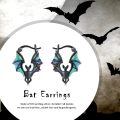 wholesale 925 Sterling Silver Bat Hoop Earrings With Iridescent Wings-0-5