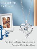 wholesale 925 Sterling Silver Heart Pendant With Engraved Love And Crystal Bee-0-1