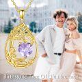 wholesale 925 Sterling Silver Heart Pendant Necklace Wholesale Gold Plated-0-28