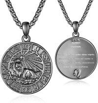 wholesale S925 Sterling Silver Leo Lion Zodiac Sign Pendant Necklaces for Men Women Astrology s-Leo-Black-Leo Black