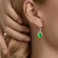 TOUPOP Sterling Silver Gemstone Celtic Knot Leverback Earrings-0-5