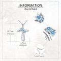 wholesale 925 Sterling Silver Aquamarine March Birthstone Cross Pendant Necklace with Rose Design-0-4