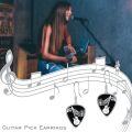 wholesale Silver Metal Music Note Guitar Pick Drop Dangle Hook Earrings for Women Girls-0-5