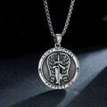 wholesale 925 Sterling Silver Saint Michael Protect Us Cross Angel Wings Pendant Necklace for Men Women Catholic  48cm Chain Length-0-3