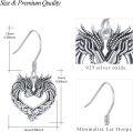wholesale 925 Sterling Silver Heart-Shaped Celtic Knotwork Dragon & Wolf Dangle Earrings for Women and Girls-0-4