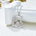 wholesale 925 Sterling Silver Monkey Heart-Shaped Pendant Necklace for Women and Girls - Mothers Day Gift-0-4