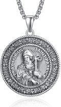 wholesale 925 Sterling Silver Saint Patrick Medal Pendant Necklace for Men & Women-0-0