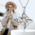 wholesale 925 Sterling Silver Triquetra Celtic Knot Witch's Pendant Necklace for Women Girls Wicca Pagan s 45cm Chain Length-0-5