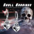 wholesale 925 Sterling Silver Crystal Heart Skull Drop Earrings Gothic Jewellery Gifts-0-5