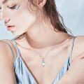 wholesale 925 Sterling Silver Blue Moonstone Cat Pendant Necklace for Women Cats Lover -0-2