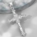 wholesale 925 Sterling Silver Cubic Zirconia Cross Necklace with Infinity Butterfly and Heart Pendants-0-2