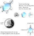 wholesale 925 Sterling Silver Blue Opal Sea Turtle Stud Earrings - Hawaiian Ocean Jewelry for Women-0-4