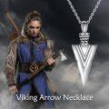 wholesale 925 Sterling Silver Norse Viking Triangle Arrowhead Pendant Necklace with Chain-0-5