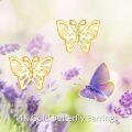 wholesale 14k Gold Hollow Butterfly Stud Earrings For Women-0-3