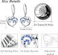 wholesale 925 Sterling Silver Blue Crystal Dolphin Wave Stud Earrings for Women-0-2