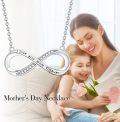 wholesale 925 Sterling Silver I Love You Mom Forever CZ Infinity Pendant Necklace 45cm Chain  for Mother's Day Birthday Christmas Anniversary Present Idea-0-4