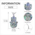 wholesale 925 Sterling Silver Abalone Shell Evil Eye Hamsa Hand Pendant Necklace for Women and Men-0-4