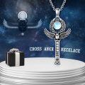 wholesale 925 Sterling Silver Moonstone Scarab Pendant Necklace-0-5