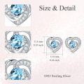 wholesale 925 Sterling Silver Birthstone Heart Stud Earrings Jewelry Gifts for Women-0-57