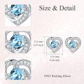 wholesale 925 Sterling Silver Birthstone Heart Stud Earrings Jewelry Gifts for Women-0-57