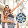 wholesale 925 Sterling Silver Abalone Shell Chakra Lotus Yoga Pendant Necklace-0-5